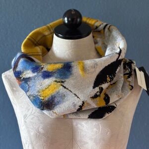 RARE ANTHROPOLOGIE NWT Mixed Print Cowl Scarf Yellow